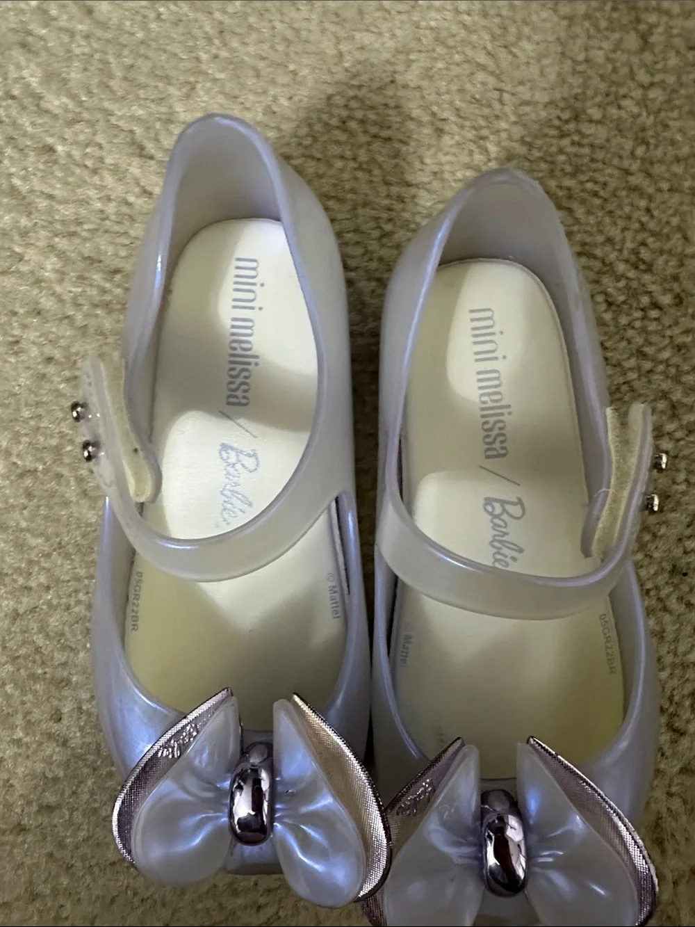 Barbie Lilac Mary Jane Jelly Shoes with Iridescent Flower